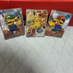 "Custom-made"Non Texture*Japanese Pikachu Poncho Set 3Pcs" Display Fan Art cards - Image 3