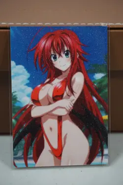 Rias Gremory Slingshot Bikini High School DxD Sexy Waifu Textured Custom Card - Image 2