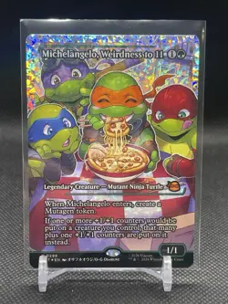 Michelangelo Weirdness to 11 Fractured Foil. MTG TMNT NM/M - Image 1