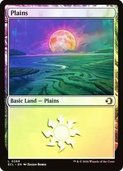 Foil 4x Lorwyn Eclipsed Plains, Foil Basic Lands, Basic Lands, 4 Pack, 269 - Image 1