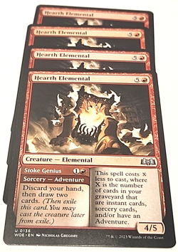 x4 Hearth Elemental // Stoke Genius WOE MTG 136 UNCOMMON M/NM 4x - Image 1