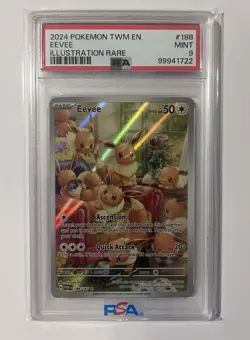 Pokemon Eevee Illustration Rare Twilight Masquerade 188/167 PSA 9 - Image 1