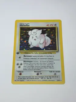 1999 Vintage Pokemon FRENCH 1st Edition Base Set Melofee-Clefairy Holo 5/102 NM - Image 1