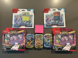 Pokemon lot with Journey mega battle deck and prismatic tins - Image 1