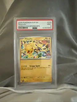 2025 POKEMON SVP EN PIKACHU WORLD CHAMPIONSHIPS PSA 9 - Image 1
