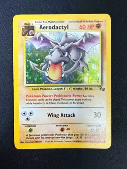 Aerodactyl - 1/62 - Holo Rare - Unlimited Edition Fossil (LP) Pokemon - Image 1