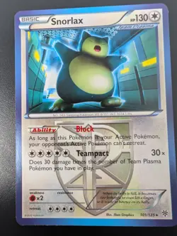 POKEMON 2012 SNORLAX (Team Plasma) 101/135- PLASMA STORM-RARE-REGULAR - Image 4