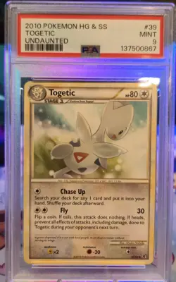 2010 POKEMON HEARTGOLD & SOULSILVER UNDAUNTED #39 TOGETIC PSA 9 - Image 1