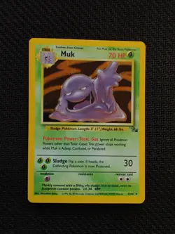 Pokemon TCG Muk Fossil 13/62 Holo Unlimited LP-MP - Image 1