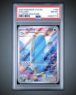 2025 POKEMON JTG EN-JOURNEY TOGETHER ILLUSTRATION RARE #162 WAILORD PSA 8 - Image 1