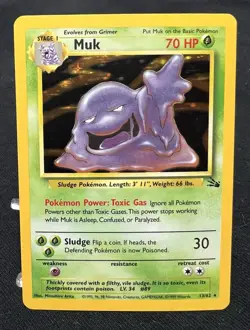 Pokemon TCG Muk 13/62 Fossil Holo ~LP~ - Image 1