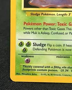 Pokemon TCG Muk 13/62 Fossil Holo ~LP~ - Image 5