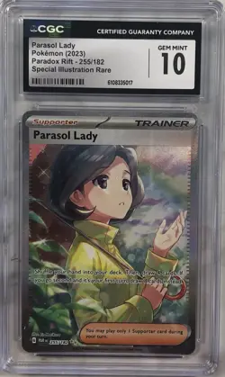 Parasol Lady 255/182 Pokemon Paradox Rift SIR Holo CGC 10 - Image 1