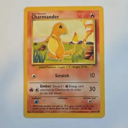 Pokemon Charmander Base Set Regular 46/102 Basic Common 50 HP 1999 - Image 1