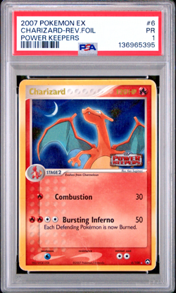PSA 1 2007 Pokemon EX Power Keepers Charizard STAMPED Reverse Holo Foil 6/108 - Image 1