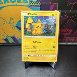 Pokemon TCG Pikachu SM86 Black Star Promo Holo Swirl Sun and Moon LP - Image 1