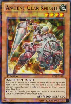 1x (LP) Ancient Gear Knight - BP02-EN056 - Mosaic Rare - 1st Edition YuGiOh - Image 1