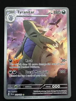 Pokemon TCG Paldea Evolved Tyranitar Card 222/193 NM Condition - Image 1