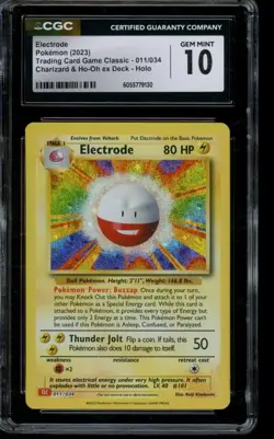 CGC 10 GEM MINT Pokemon Electrode Trading Card Game Classic Holo 011/034 - Image 1