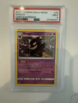 Gengar 70/214 Sm-Unbroken Bonds Regular Rare Pokemon Card Psa 9 - Image 1