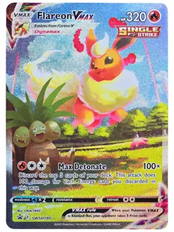 flareon VMAX Pokemon Sword Shield Black Star Promo Jumbo Card #SWSH180 NM/MINT☆ - Image 2