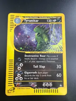 Tyranitar - H28/H32 - Pokemon Aquapolis Holo Rare Card MP - Image 1