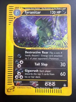 Tyranitar - H28/H32 - Pokemon Aquapolis Holo Rare Card NM - Image 1