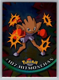Hitmonchan #107 Topps Pokemon Card - Foil - Blue Logo - Light Played - Image 1