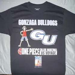 Rare One Piece Monkey D. Luffy College Basketball US Voyage Promo SHIRT AND CARD - Image 1