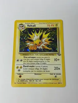 2000 Vintage Pokemon FRENCH Unlimited Jungle Voltali-Jolteon Holo SWIRL 4/64 LP - Image 1