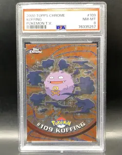 2000 Topps Chrome Pokemon TV Koffing #109 Holo PSA 8 NM-MT - Image 1
