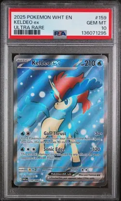 PSA 10 GEM MINT Keldeo ex 159/086 Ultra Rare WHT White Flare Pokemon TCG - Image 1