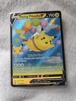 Flying Pikachu V Pokemon Card - 25th Anniversary Holo Rare - 190 HP - Thunder... - Image 1