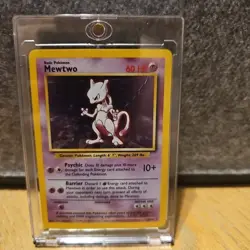 Pokemon TCG Mewtwo Base Set 10/102 Holo Foil Rare Moderate Play Classic - Image 1