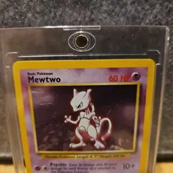 Pokemon TCG Mewtwo Base Set 10/102 Holo Foil Rare Moderate Play Classic - Image 2