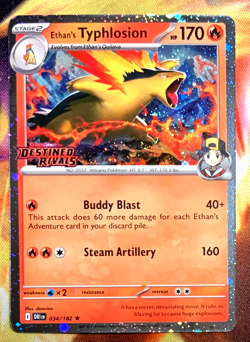 Pokemon Destined Rivals Ethan's Typhlosion Stamped Promo 34/182 - Image 1