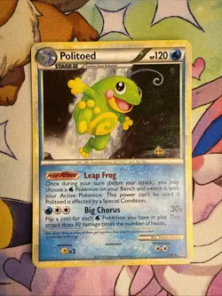 POKEMON POLITOED HGSS Unleashed Holo Rare 7/95 LP - Image 1