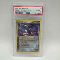 2004 POKEMON EX TEAM MAGMA VS TEAM AQUA #3 TEAM AQUA'S KYOGRE-HOLO PSA 10 - READ - Image 1