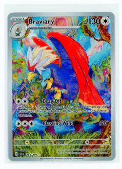 Pokemon TCG Surging Sparks Illustration Rare Braviary #214 - Image 1