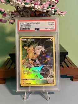 2022 POKEMON SWORD & SHIELD LOST ORIGIN #TG05 FULL ART/PIKACHU PSA 9 - Image 1