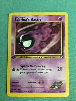 Pokemon 1st Edition Gym Heroes Sabrina's Gastly Common (93/132) - Image 1