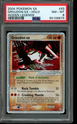 PSA 8 NM-MT Pokemon Groudon EX Hidden Legends Holo 93/101 - Image 1