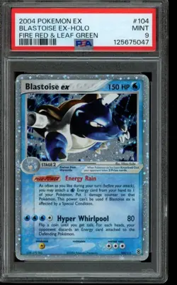 PSA 9 MINT Pokemon Blastoise ex FireRed & LeafGreen Holo 104/112 - Image 1
