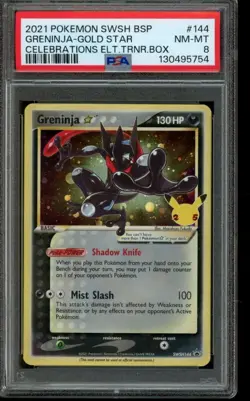 PSA 8 NM-MT Pokemon Greninja Sword & Shield Black Star Promo Holo SWSH144 - Image 1