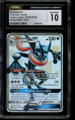 CGC 10 GEM MINT Pokemon Greninja GX Hidden Fates Shiny Vault Holo SV56/SV94 - Image 1