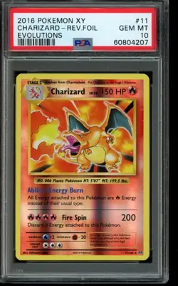 PSA 10 GEM MINT Pokemon Charizard Evolutions Reverse Holo 11/108 - Image 1