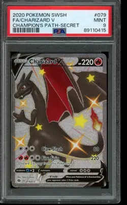 PSA 9 MINT Pokemon Charizard V Champions Path Secret Full Art 79/73 - Image 1