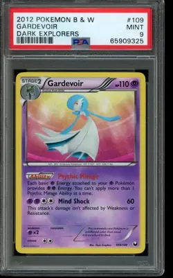PSA 9 MINT Pokemon Gardevoir Dark Explorers Holo 109/108 - Image 1