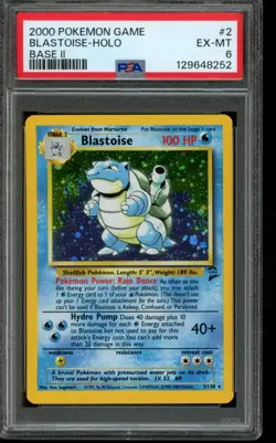 PSA 6 EX-MT Pokemon Blastoise Base Set 2 Holo 2/130 - Image 1