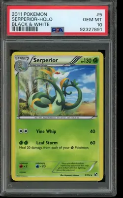 PSA 10 GEM MINT Pokemon Serperior Black & White Holo 5/114 - Image 1